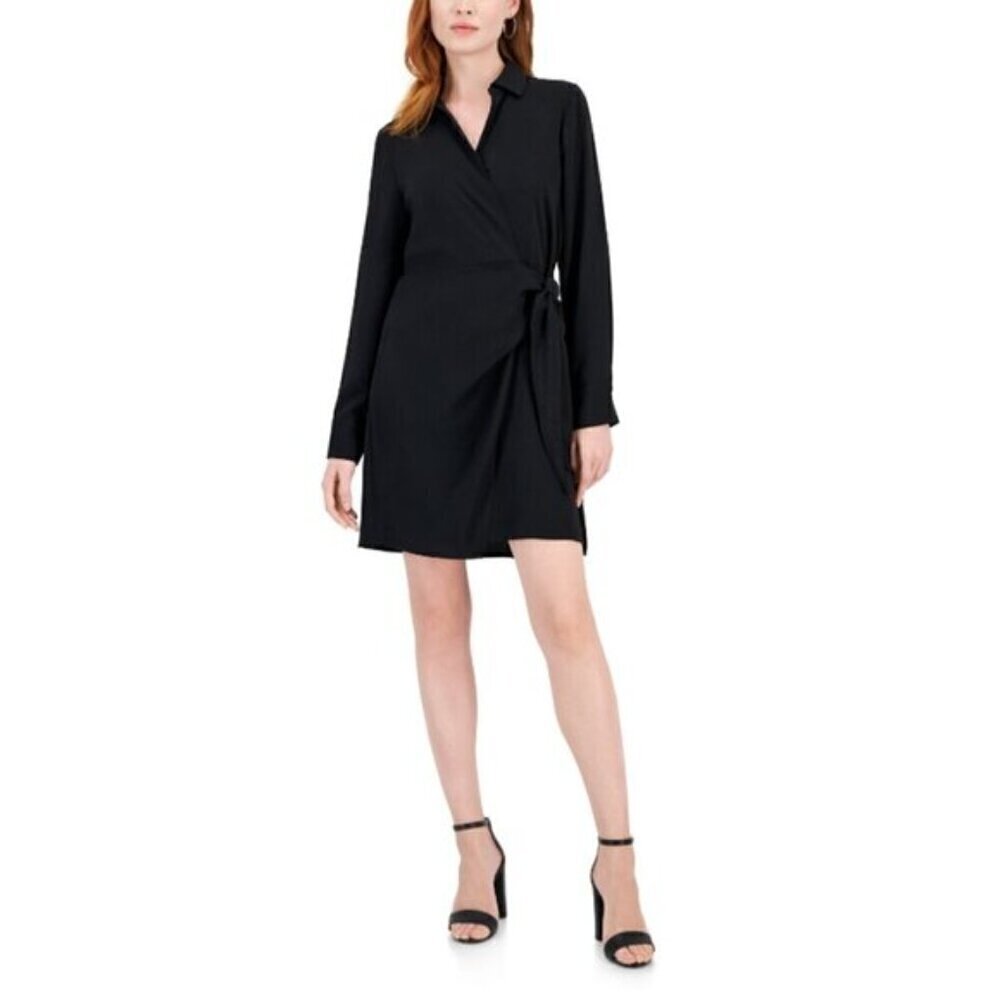 INC International Concepts Long Sleeve Collared Waist Tie Dress NWT